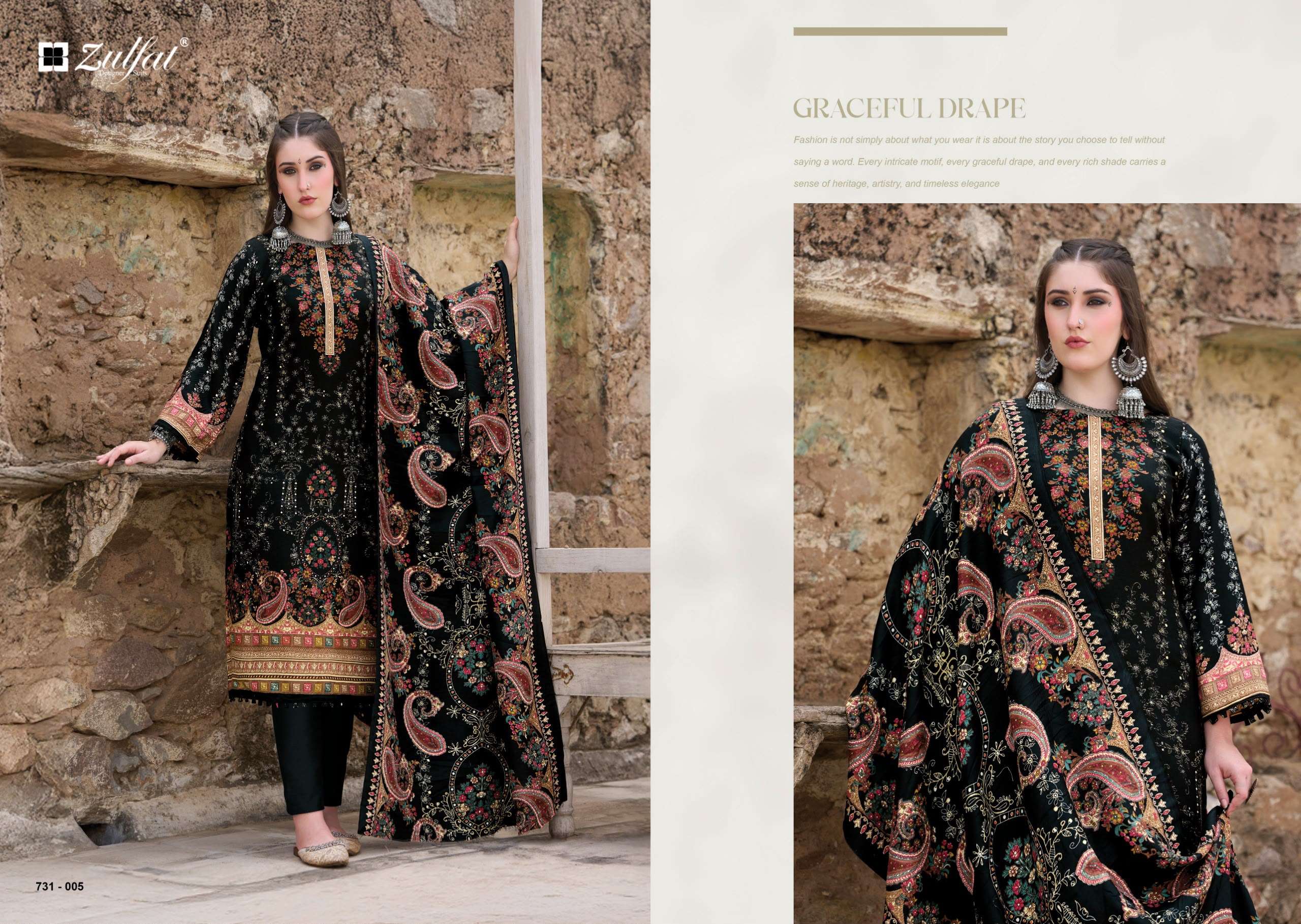 ZULFAT DESIGNER SUITS GULNOOR WOOLLEN PASHMINA PRINTED SALWAR SUIT