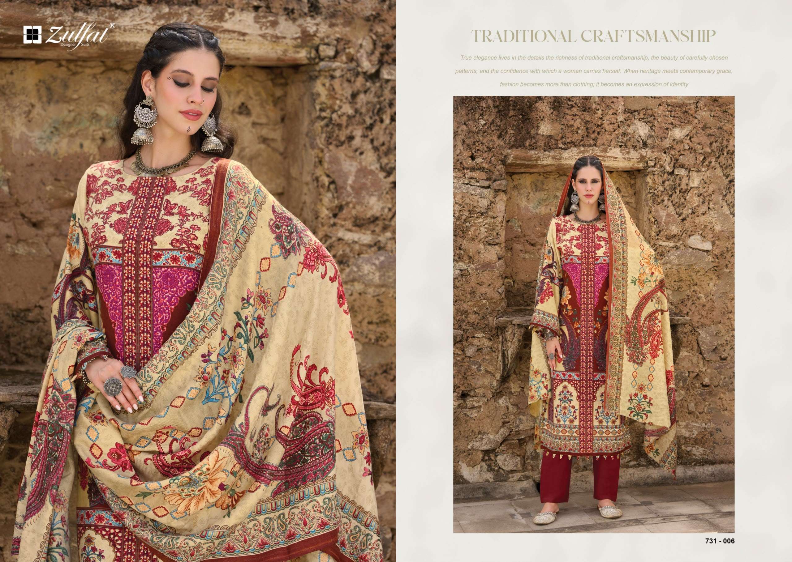 ZULFAT DESIGNER SUITS GULNOOR WOOLLEN PASHMINA PRINTED SALWAR SUIT