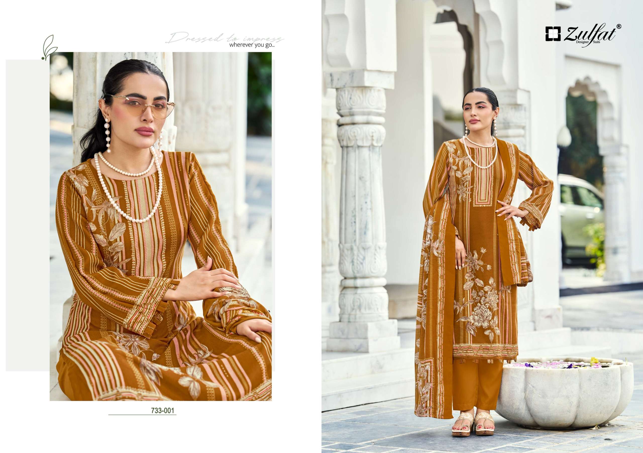 ZULFAT DESIGNER SUITS KOHINOOR WOOLLEN PASHMINA PRINTED WINTER WEAR SUIT