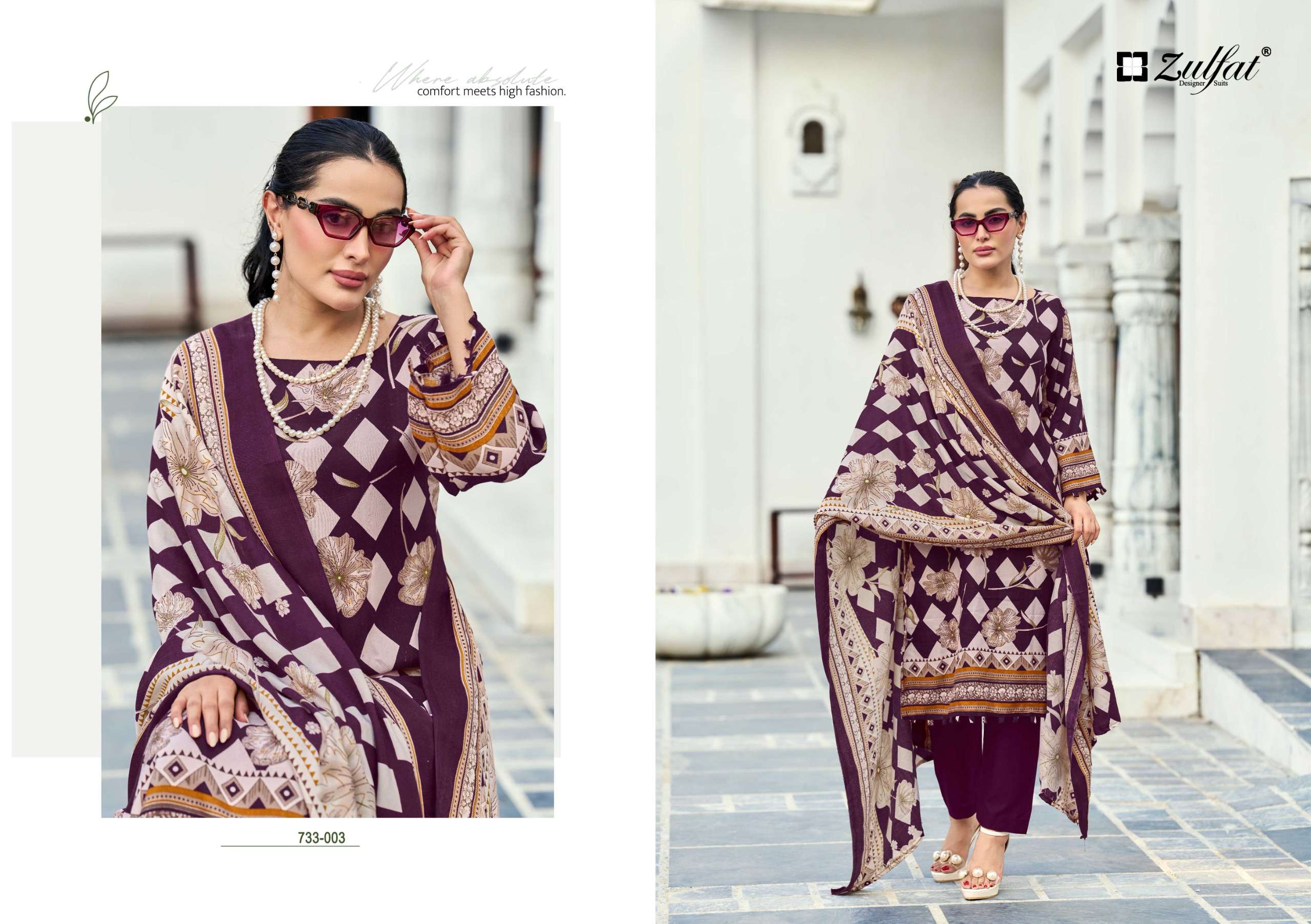 ZULFAT DESIGNER SUITS KOHINOOR WOOLLEN PASHMINA PRINTED WINTER WEAR SUIT