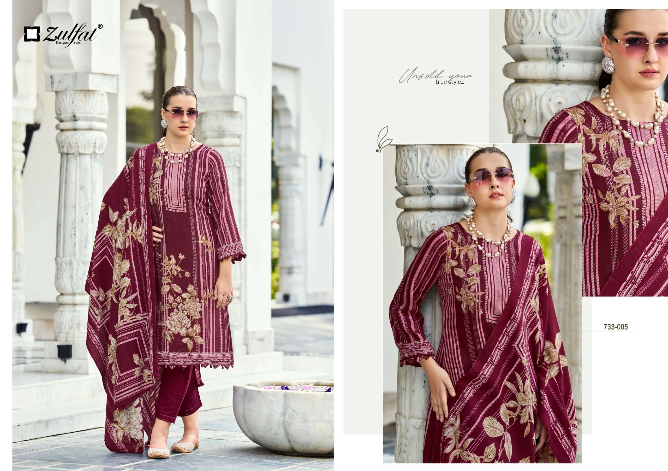 ZULFAT DESIGNER SUITS KOHINOOR WOOLLEN PASHMINA PRINTED WINTER WEAR SUIT