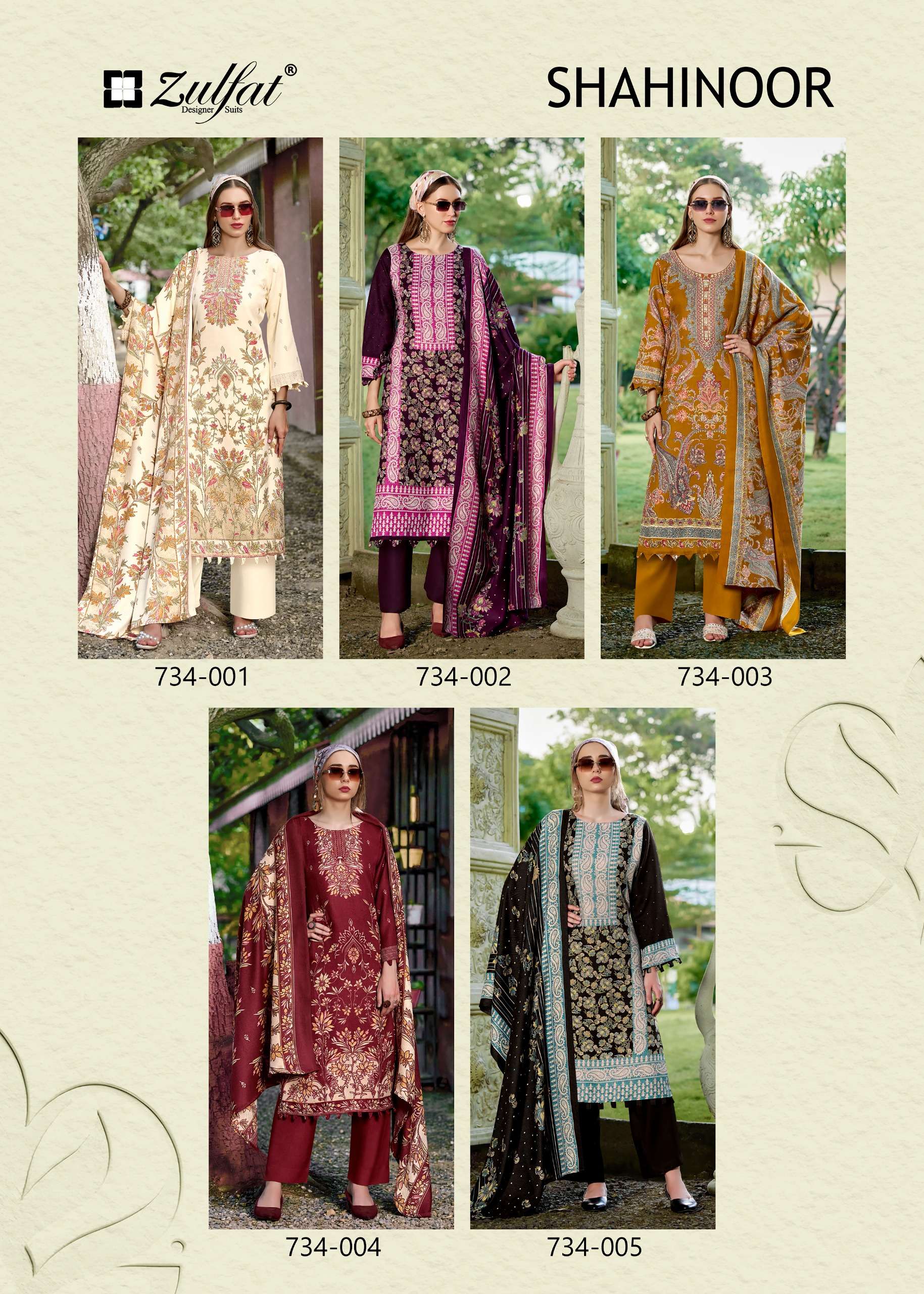 ZULFAT DESIGNER SUITS SHAHINOOR WOOLLEN PASHMINA DIGITAL PRINT SALWAR SUIT 